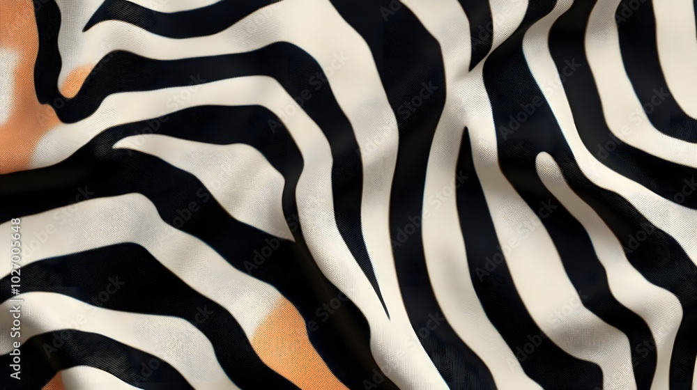 Aufkleber a close-up of a striped pattern featuring black and cream tones, reminiscent of zebra fur, creating 