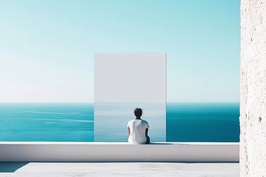 A serene poster template with a minimalist style, perfect for showcasing uplifting quotes or wellness affirmations.