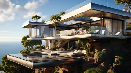 Obraz premium Modern Cliffside Villa