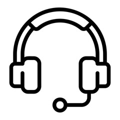 headset line icon