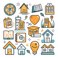 Fototapeta premium real estate icons