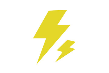 シンプルな黄色の稲妻のイラスト
