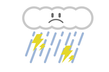 シンプルでかわいい雷雨のイラスト