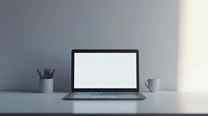 Minimalist Workspace with Computer and Accessories