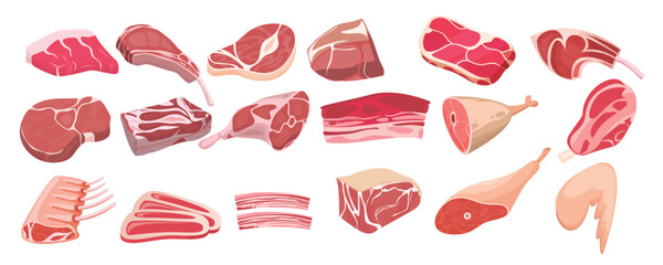 Meat food icon colored