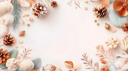 Obraz premium Festive Winter Border for Merry Christmas Celebration