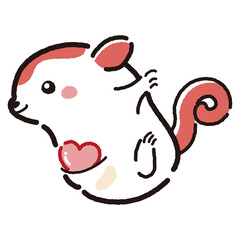 シンプルでかわいい手描きモモンガのキャラクター（横向き）