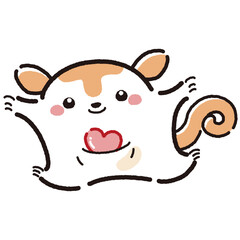 シンプルでかわいい手描きモモンガのキャラクター（正面）