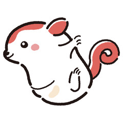 シンプルでかわいい手描きモモンガのキャラクター（横向き）