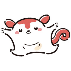 シンプルでかわいい手描きモモンガのキャラクター（正面）