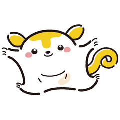 シンプルでかわいい手描きモモンガのキャラクター（正面）