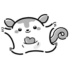 シンプルでかわいい手描きモモンガのキャラクター（正面）