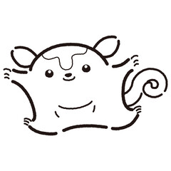 シンプルでかわいい手描きモモンガのキャラクター（正面）