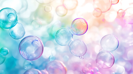 delicate soap bubbles against a white background
