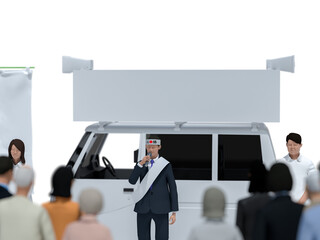 選挙演説する男性候補