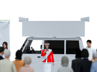 選挙演説する女性候補