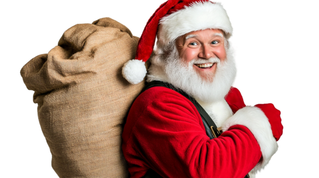 santa claus with a bag of gifts