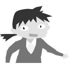 ガチガチに緊張するスーツを着た女性のイラスト