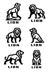 A set of logos with lions.