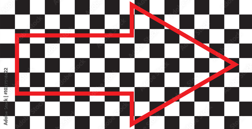 Poster yellow long arrow to the left. straight long arrow, left thin line, yellow cursor, horizontal elemen