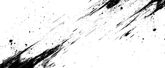 Vector brush grunge texture black scratches distressed background.