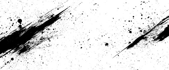 Vector brush grunge texture black scratches distressed background.