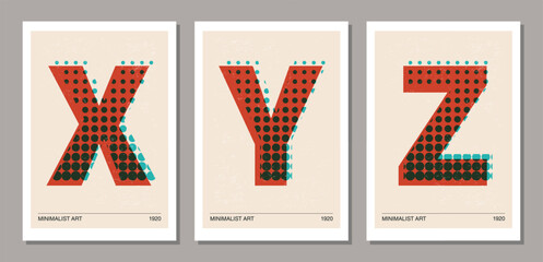 Set of minimal 20s geometric design posters © C Design Studio