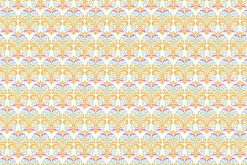 Seamless Floral Textile Pattern with Paisley and Mandala Designs Featuring Elegant Vintage Flowers and Geometric Elements for Wedding and Fashion Fabric