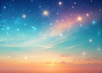 Naklejka premium Soft Gradient Background with Distant Stars - Minimalist Starry Sky for Creative Projects