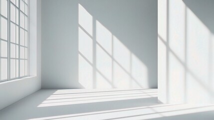 Fototapeta premium Bright Minimalist Room with Elegant Shadows