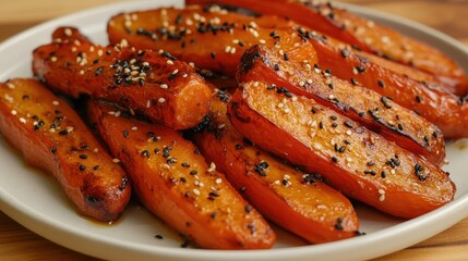 Roasted Carrots Glazed with Miso and Sesame Seeds