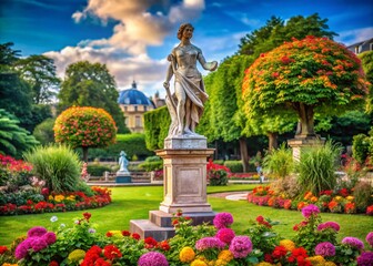 Obraz premium Statue in Jardin du Luxembourg, Paris - Captivating Product Photography