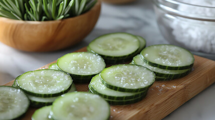 Relaxing DIY home spa, cucumber eye patches