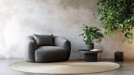 Modern Cozy Chair in Stylish Interior Setting
