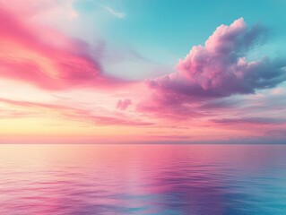 Obraz premium soft pastel gradient blending blue and pink hues, creating a calming and abstract background with smooth transitions and gentle colors, perfect for serene designs