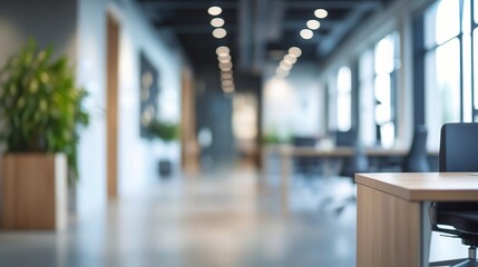 Fototapeta premium Modern Office Space with Out of Focus Background