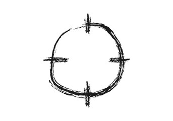 Mirilla de apuntar objetivo hecho de trazo de pincel negro