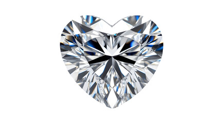 Fototapeta premium Heart shaped diamond isolated on white background 