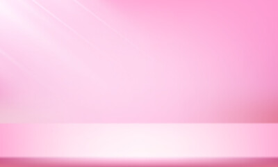 Fototapeta premium Empty pink studio background. Space for selling products on the website. Background vector 3d. Vector illustration.
