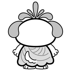 サンバの衣装を着た犬キャラクターイラスト