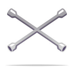 Lug wrench vector isolated illustration