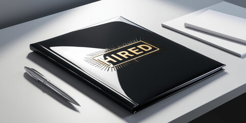 Resume Folder with Gold ‘Hired’ Embossed Stamp