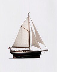 Obraz premium a classic sailboat on plain white background