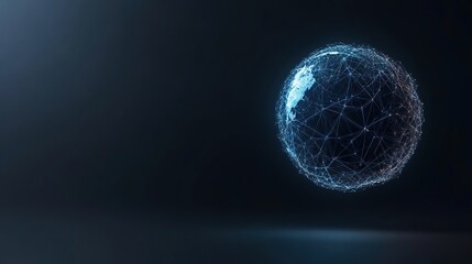 Digital Global Network Concept with Blue Light