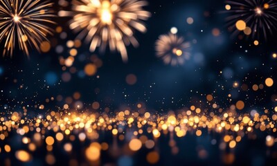 Fireworks on black background