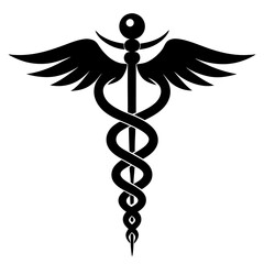 Caduceus Silhouette vector illustration