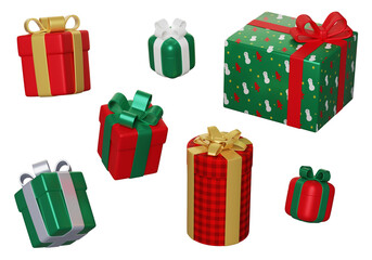 christmas gifx boxes 3D graphic