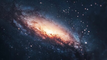 Fototapeta premium Photography of a galaxy in the night sky, emphasizing the universe's depth and beauty