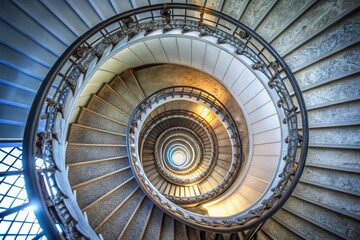 Stunning Macro Photography of an Intricate Spiral Staircase with Unique Textures and Patterns