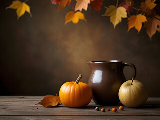 autumn still life with pumpkin